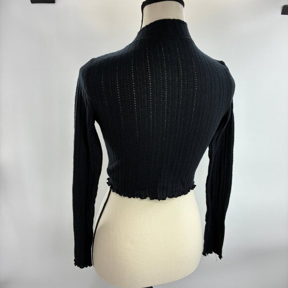 Aero The OG Tee Collection Women's Black Small Shrunken Ribbed Top - Picture 4 of 6